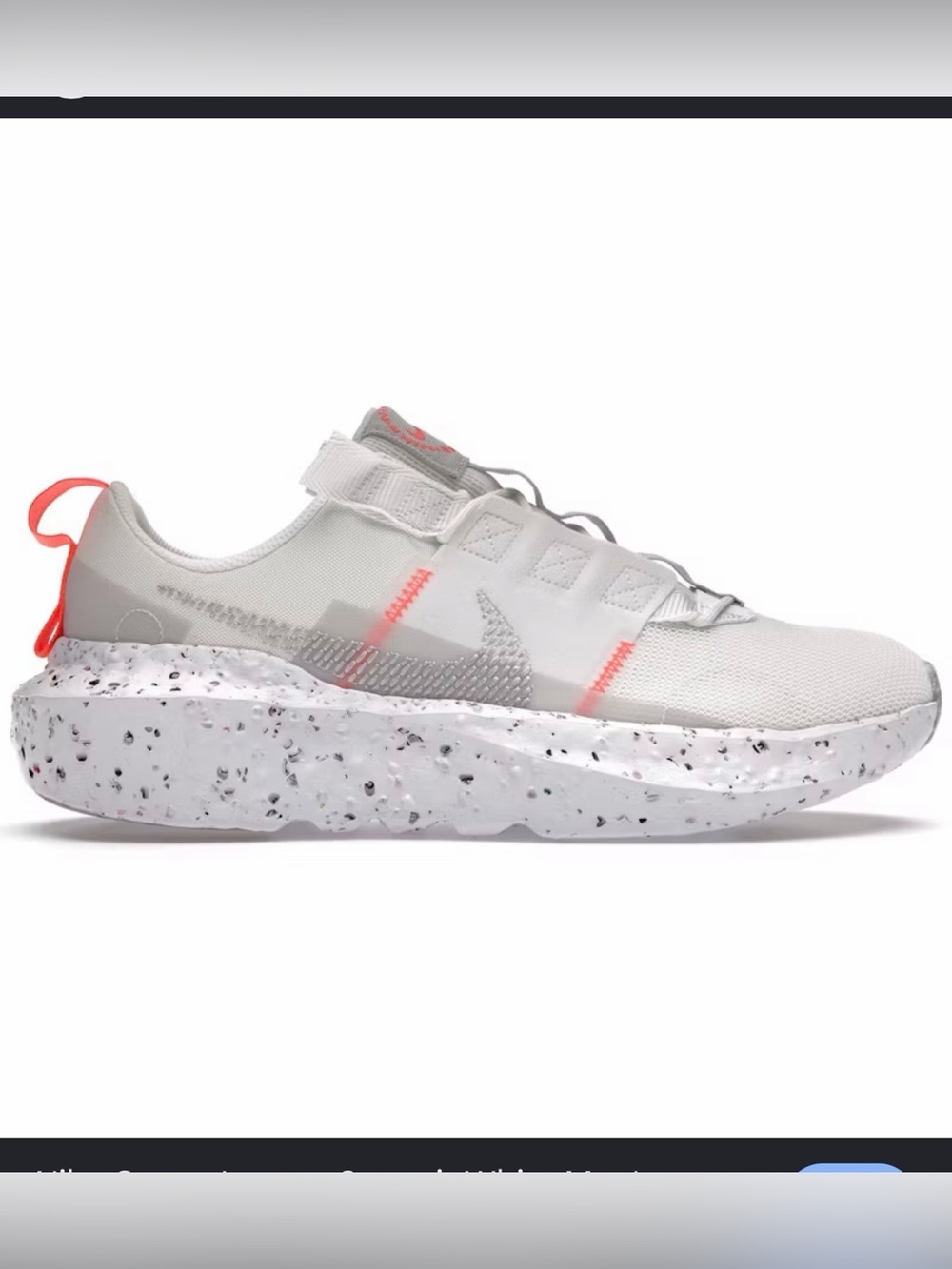 Nike White Low-Top Sneaker with Coral Accents